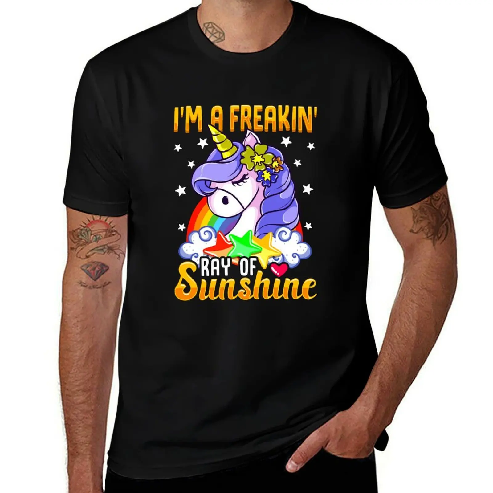 

Sarcastic I'm A Freakin' Ray of Sunshine Unicorn T-Shirt t shirts for man cotton funny anime t shirts for man T-Shirt