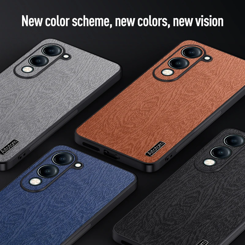 Étui en cuir pour vivo Y04 4G Y29s 5G, motif d'arbre, Protection en Silicone mat, résistant aux chocs, coque de téléphone vivoY04 vivoY29s