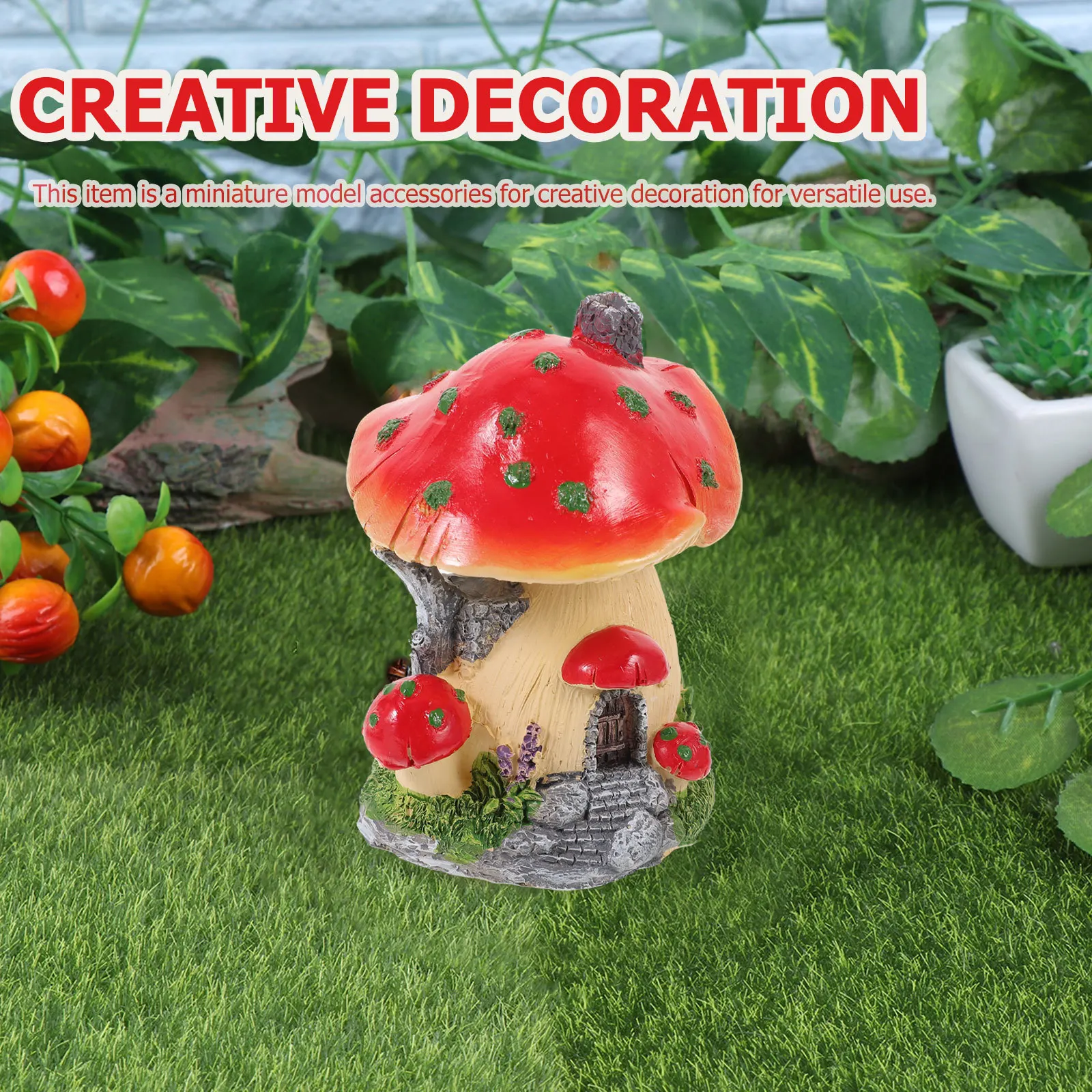 

Creative Mushroom Yellow Edge Miniature Landscaping Ornaments Micro Landscape Bonsai DIY Fair Garden Decor