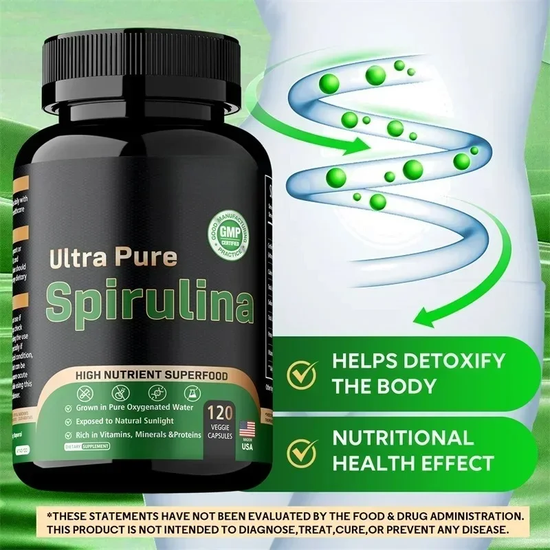 Organic Spirulina Supplement - Detoxification, Nutrition, Immune System Health, Cardiovascular Health, AntioxidantSupplements