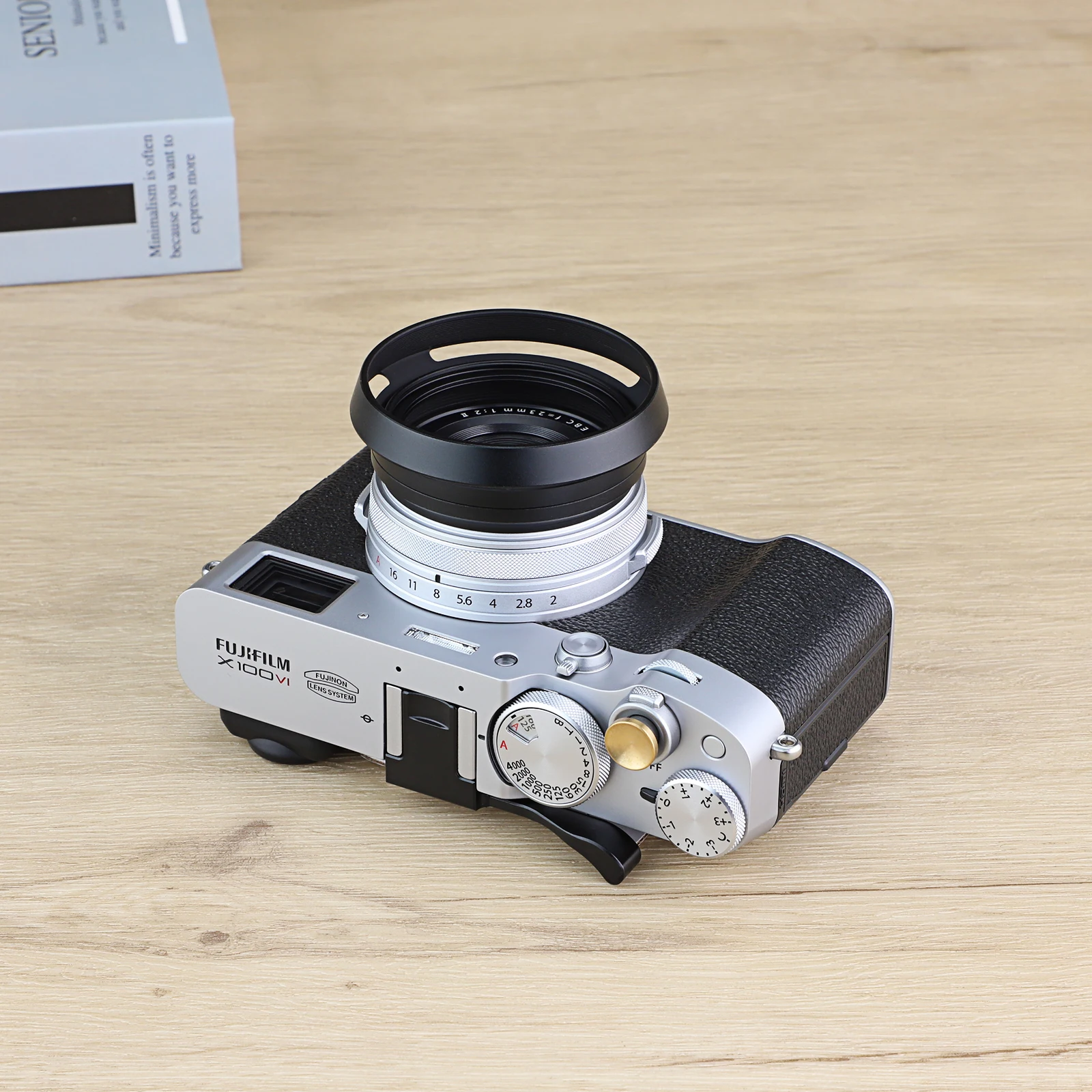 Haoge-cubierta de lente 3 en 1 con anillo adaptador, conjunto de tapa para cámara Fujifilm Fuji X100VI, LH-X53B negro