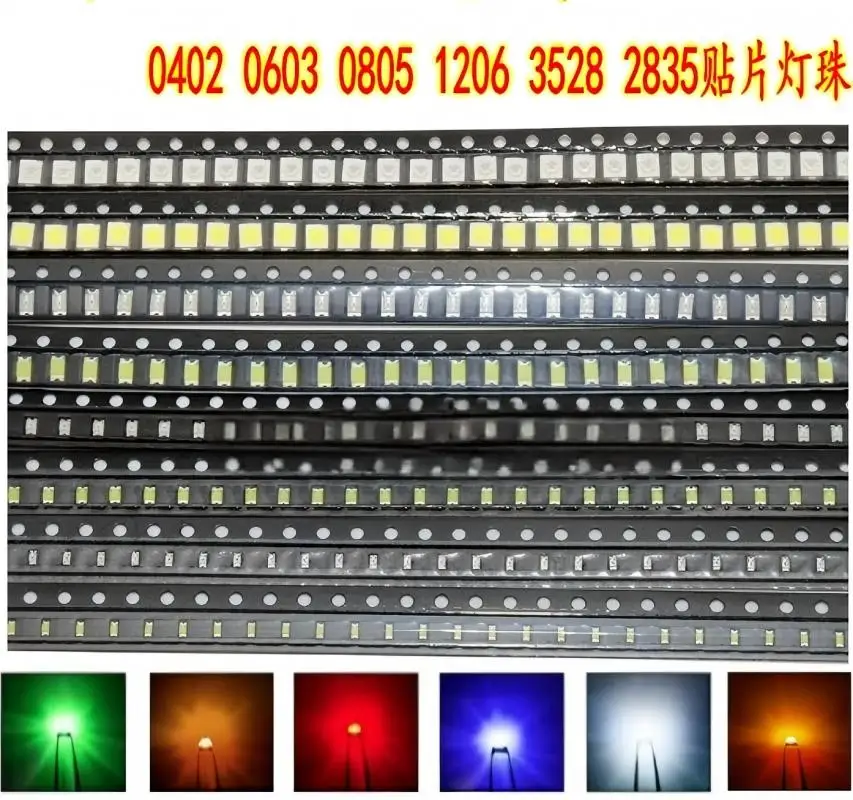 0402-0603-0805-1206-3528-5050-5730-3020-3014-4014-smd-led-Красный-Желтый-Зеленый-Белый-Синий-Оранжевый-светодиод-100-шт-лот