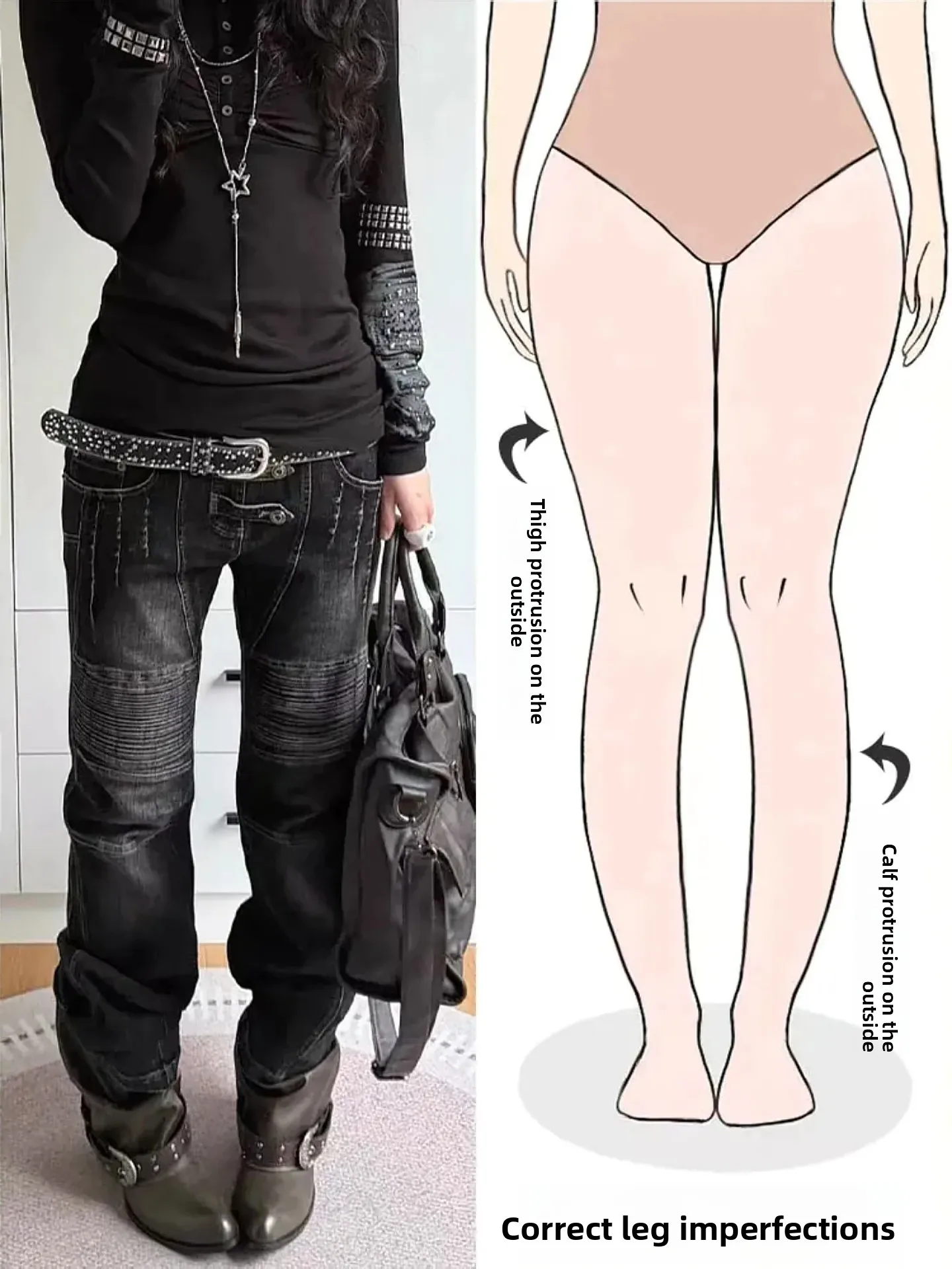 

Женские джинсы прямого кроя в американском ретро-стиле, осенне-зимние, новые, с плиссированным дизайном, больших размеров, для женщин