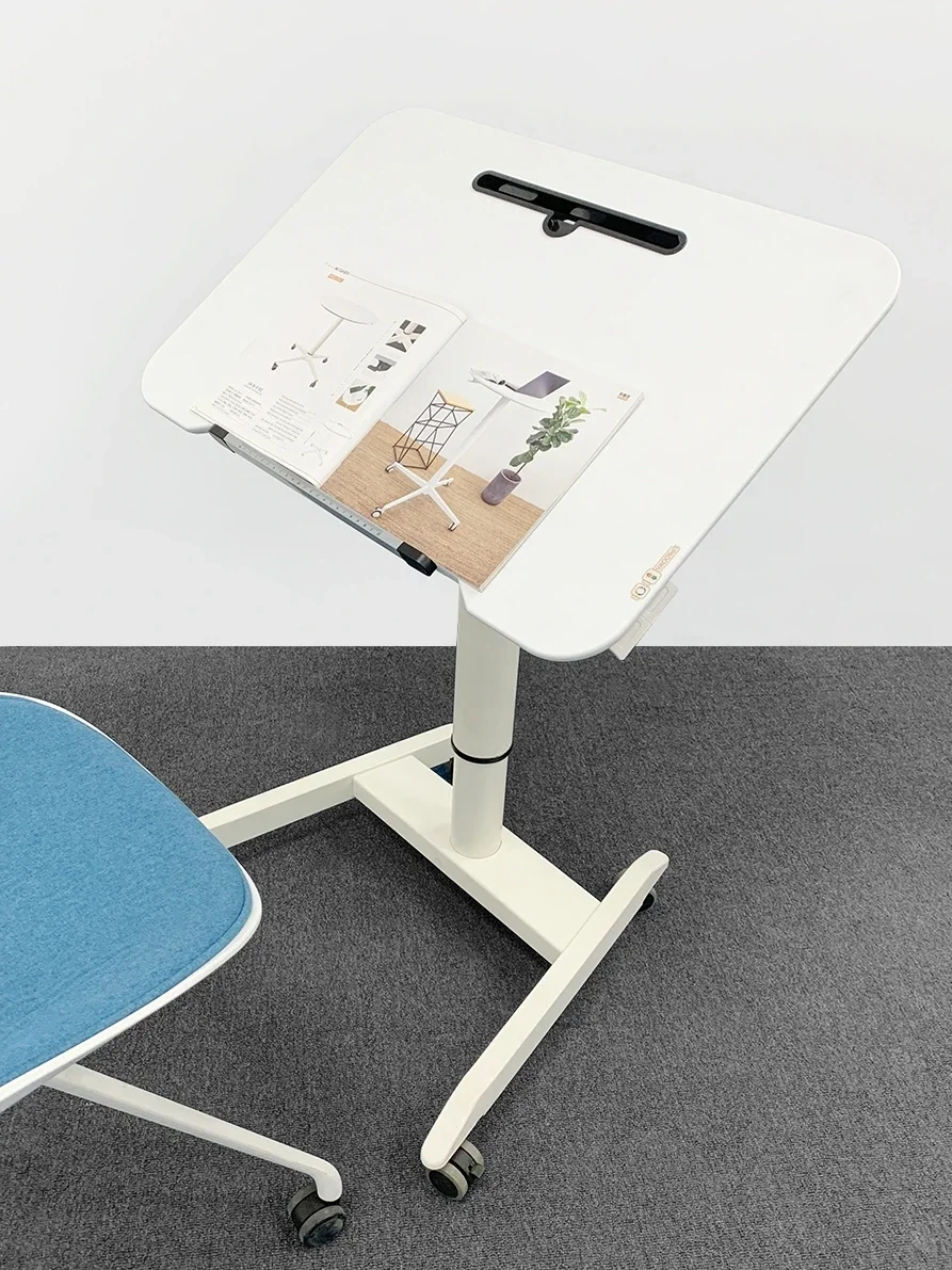 Pneumatic automatic foldable lifting study table bedside lazy computer mobile standing home children's online class desk