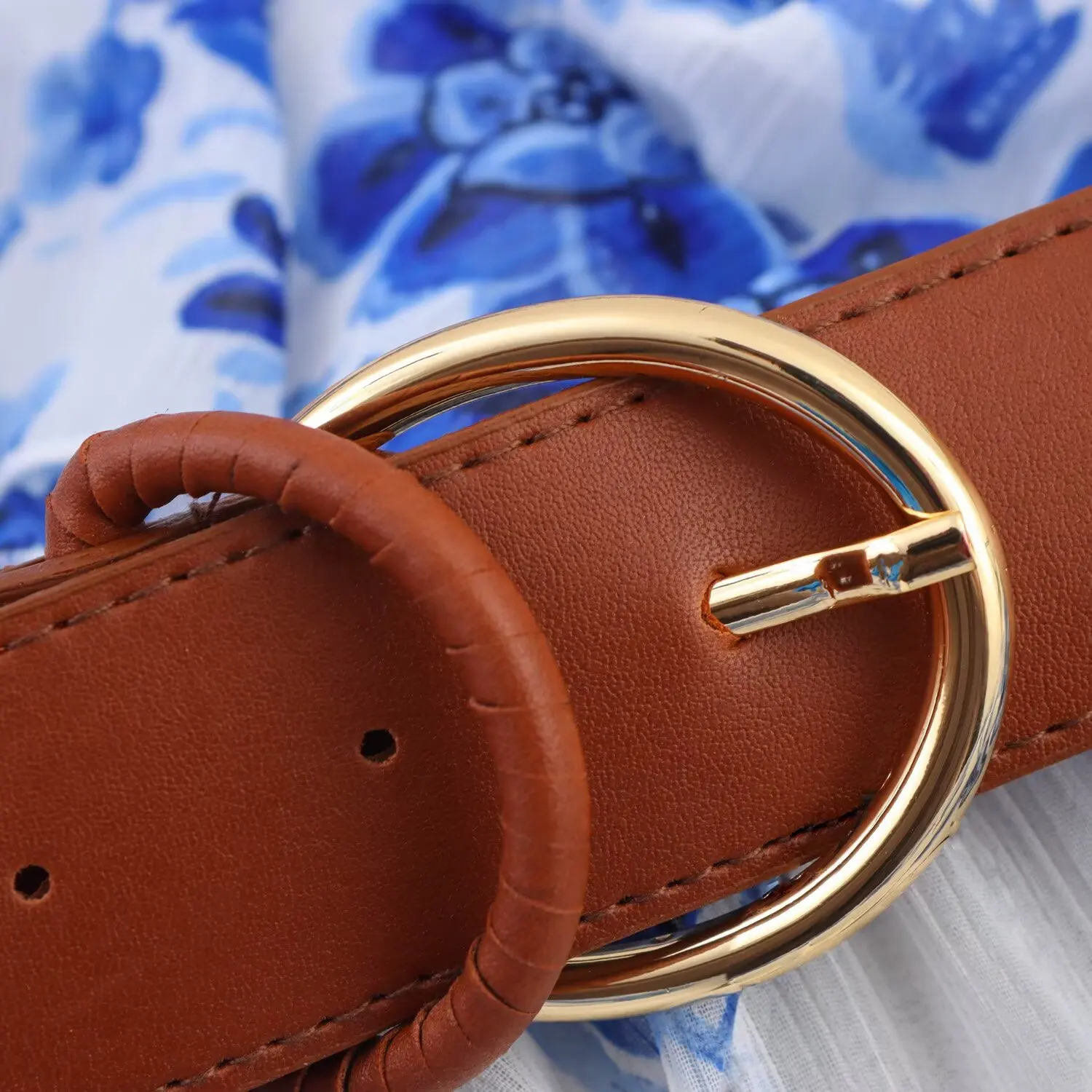 Women's clothing autumn new product elegant casual and fashionable printed pullover V-neck long-sleeved belt Midi dress