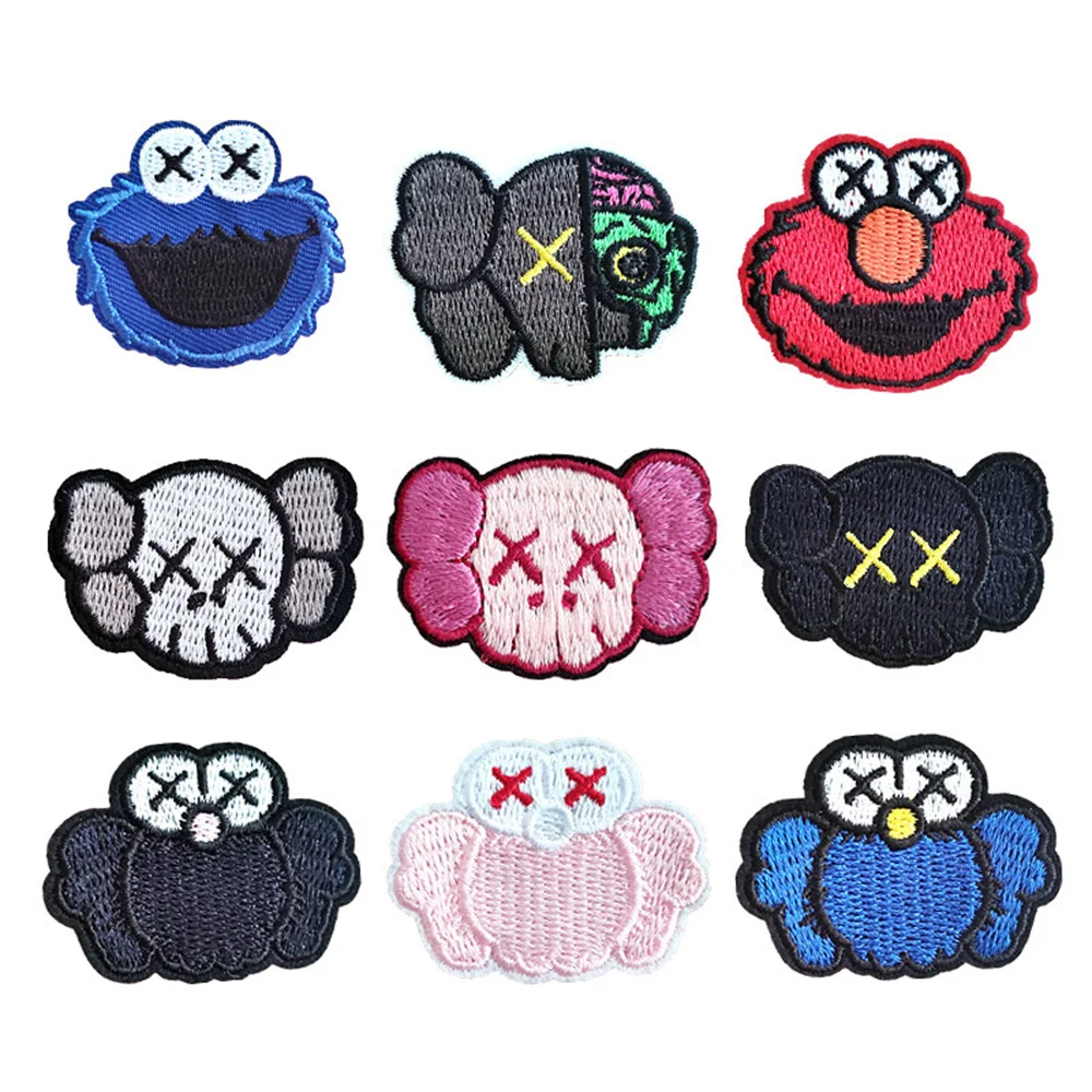 Patchs brodés Anime Sesame Street, COOKIE MONSTER, ELMO BIG BIRD Cartoon Iron On Patches, Pas cher, Vêtements pour enfants