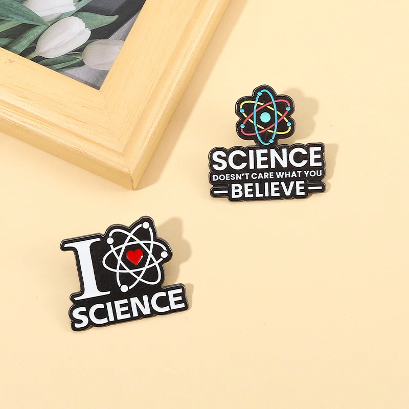 I Believe In Science Hard Badges Enamel Pin 6 Style Experiment Brooch For Bag Clothes Decorative Accessories Gifts For Scientist