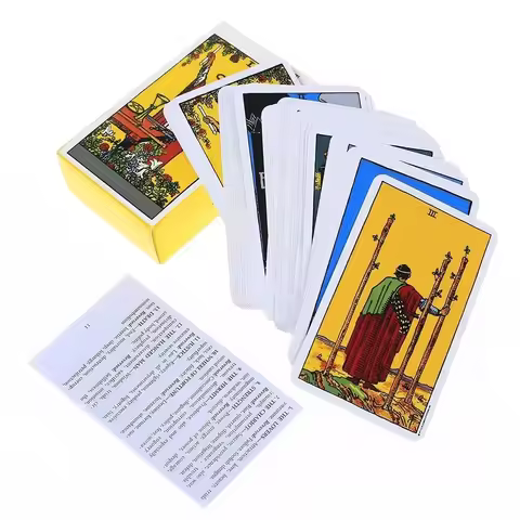 78Pcs Tarot Cards Game English Oracle Cards Deck Prediction Divination Board Game for Beginner Personal Use Christmas Gift