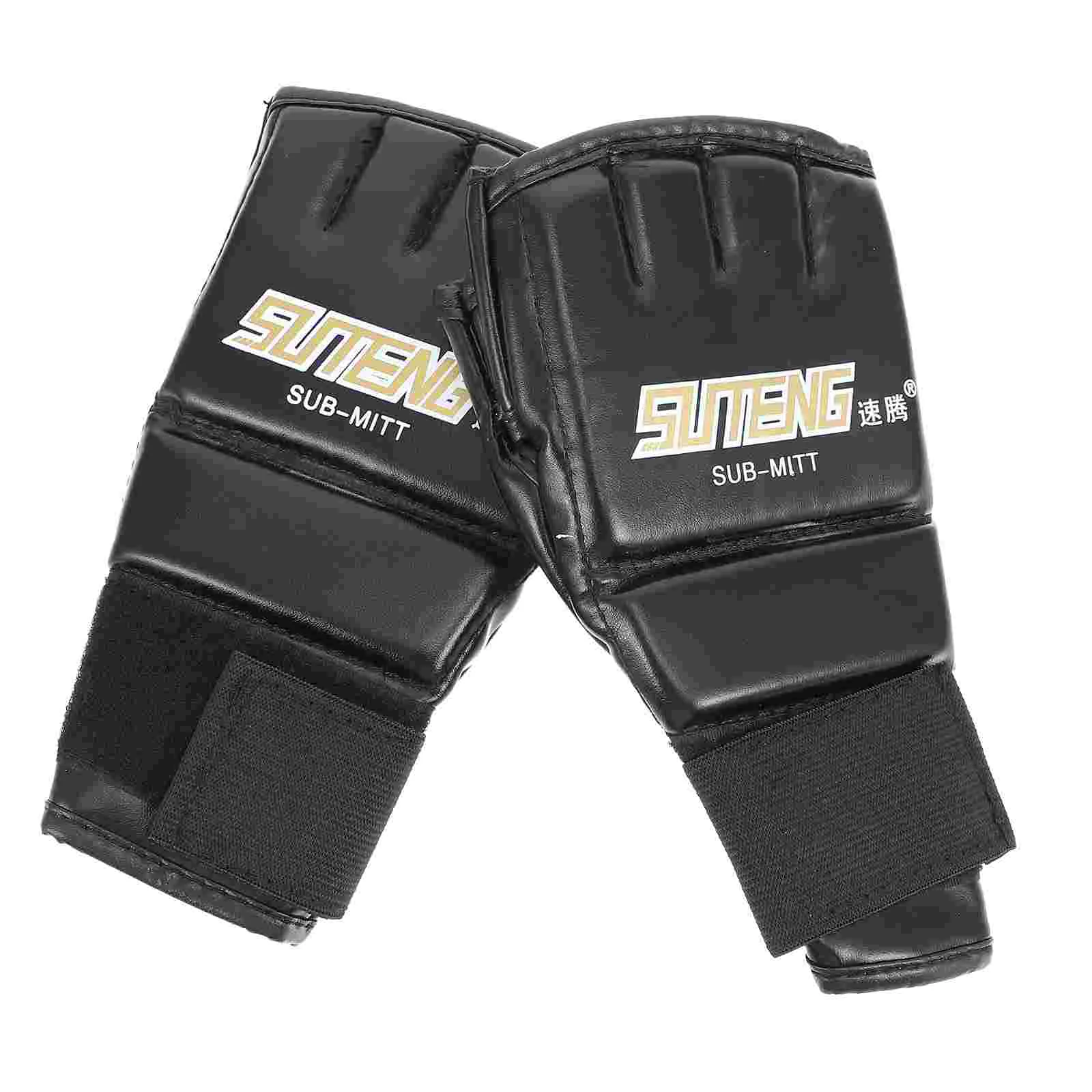 

Sandbag Boxing Gloves Man Fingerless for Men Wrist Pu Punching Kickboxing