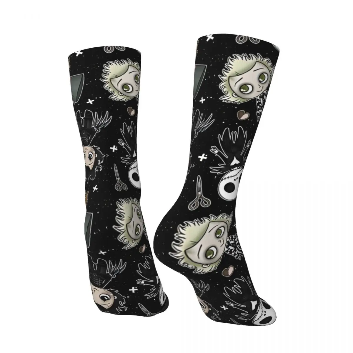 Retro Burton Boys Collection In Black Men's compression Socks Unisex Harajuku Pattern Printed Novelty Crew Sock