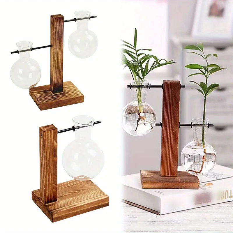 Hydroponic Glass Vase, Vintage Desktop Plant Terrarium Planter Bulb Water Planting Propagation Vase Planters Hydroponics Plants