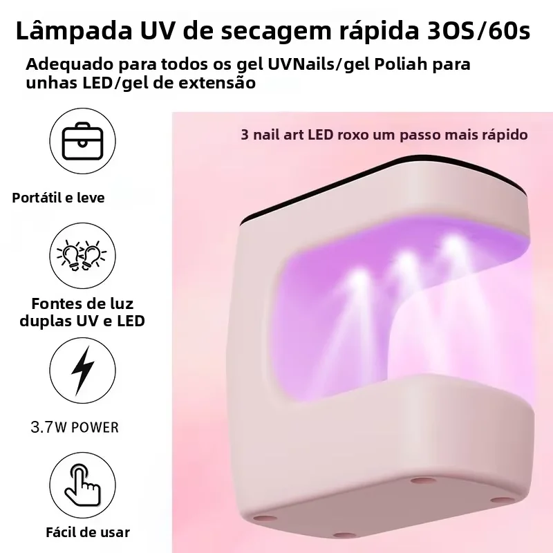 ミニUSBネイルドライヤー 新型充電式ネイルドライヤー UV LEDランプ ジェルネイルポリッシュ用速乾 ホームトラベル用