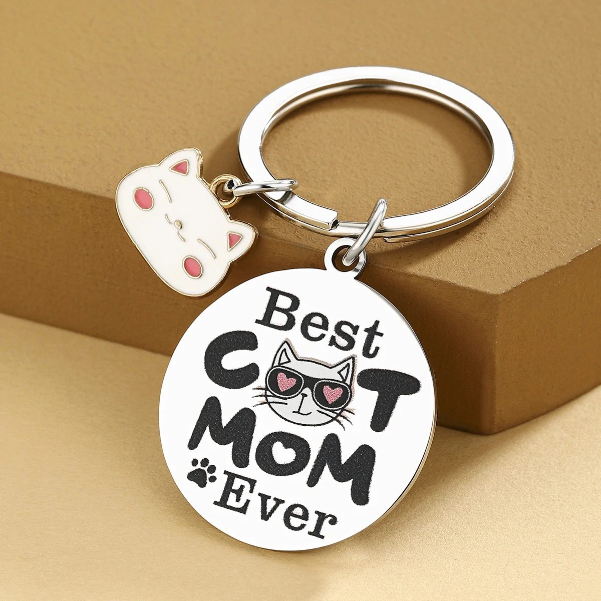 Stocking Stuffers for Cat Mom Gifts for Women Cute Cat Keychain Cats Lover Gifts for Pet Mom Girls Funny Cats Themed Gift