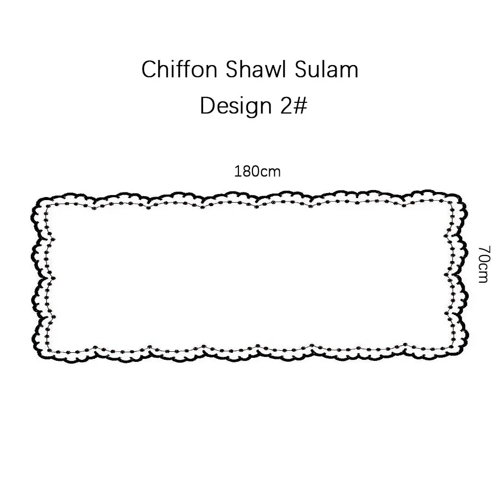 New Fancy Embroidery Heavy Chiffon Hijabs Shawls Turban Malaysian Ladies Premium Embroidered Hijab Sulam Tudung Bawal