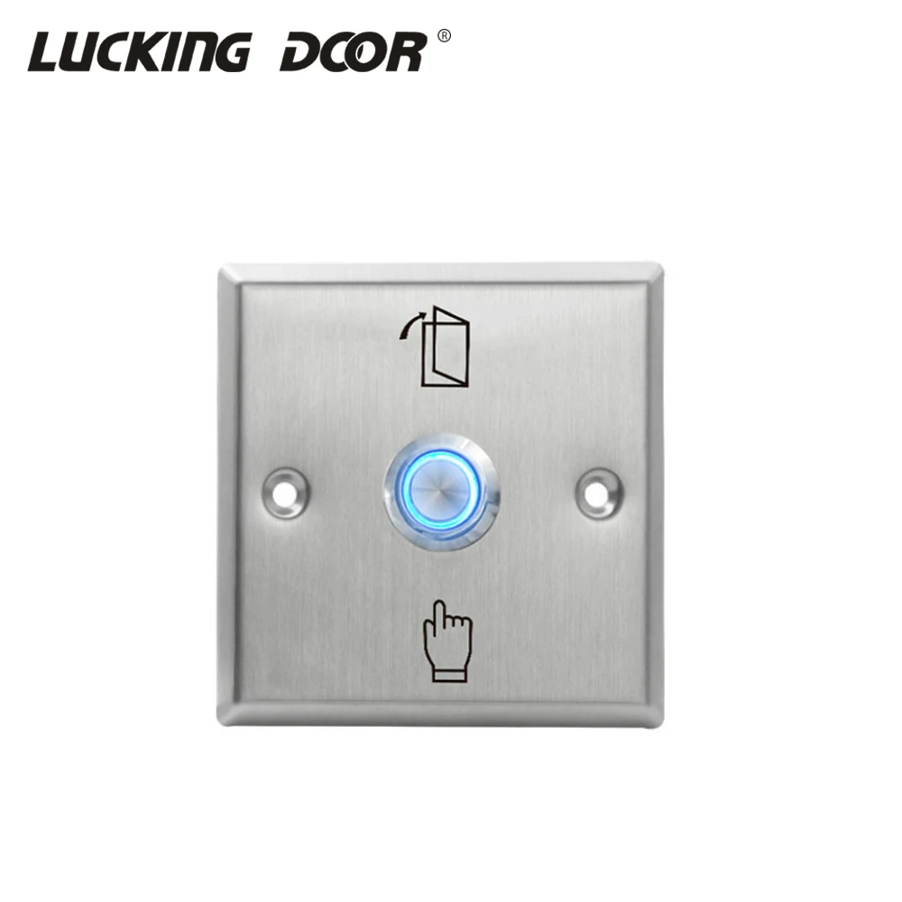 

Backlight Stainless Steel Exit Button Push Switch DC 12V Door Sensor Opener Release Button for Access Control System