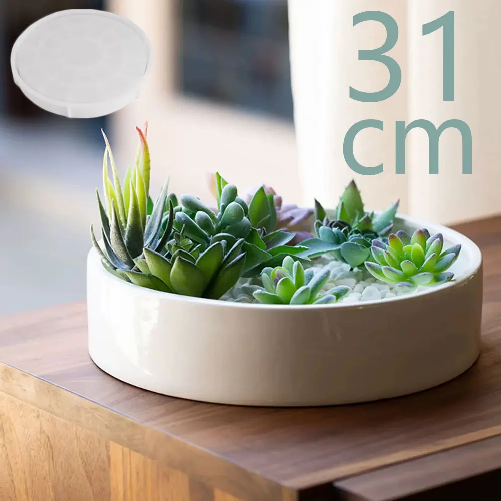 

31 см круглый цементный цветочный горшок силиконовая форма для дома DIY бетонная смола терраццо кашпо формы для сочных