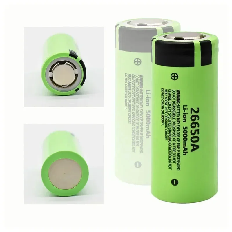 Brand New 100% Original 26650 20A Rechargeable Lithium Battery 26650A, 3.7V 5000mAh Large Capacity Suitable for Flashlights