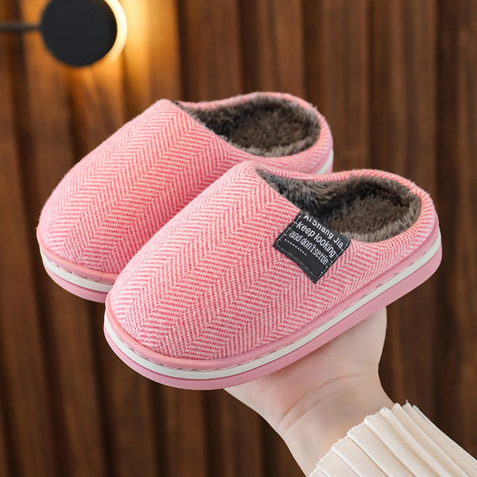 

Children Indoor Slippers For Home Soft Slippers Girls Winter Warm Fluffy Rabbit Kids Shoes Floor Baby Slippers Boy Fur Pantuflas