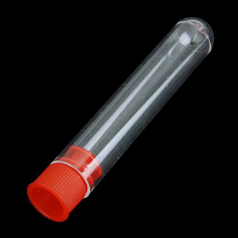 20 Pcs Non-Completed Plastic Test Tubes Lab Test Tool With Screw Cap Transparent, 12 * 60mm