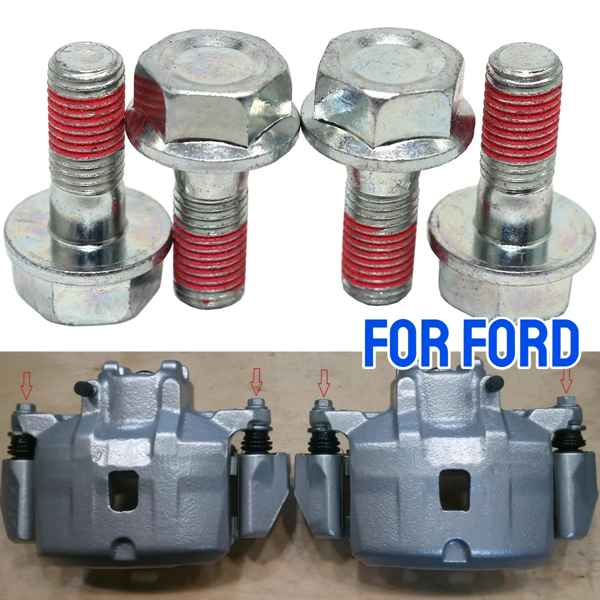 4pcs Front Left Right Brake Caliper Guide Pin Fix Securing Bracket Disc Bolts Replacement Parts For Ford Fiesta Ranger Transit