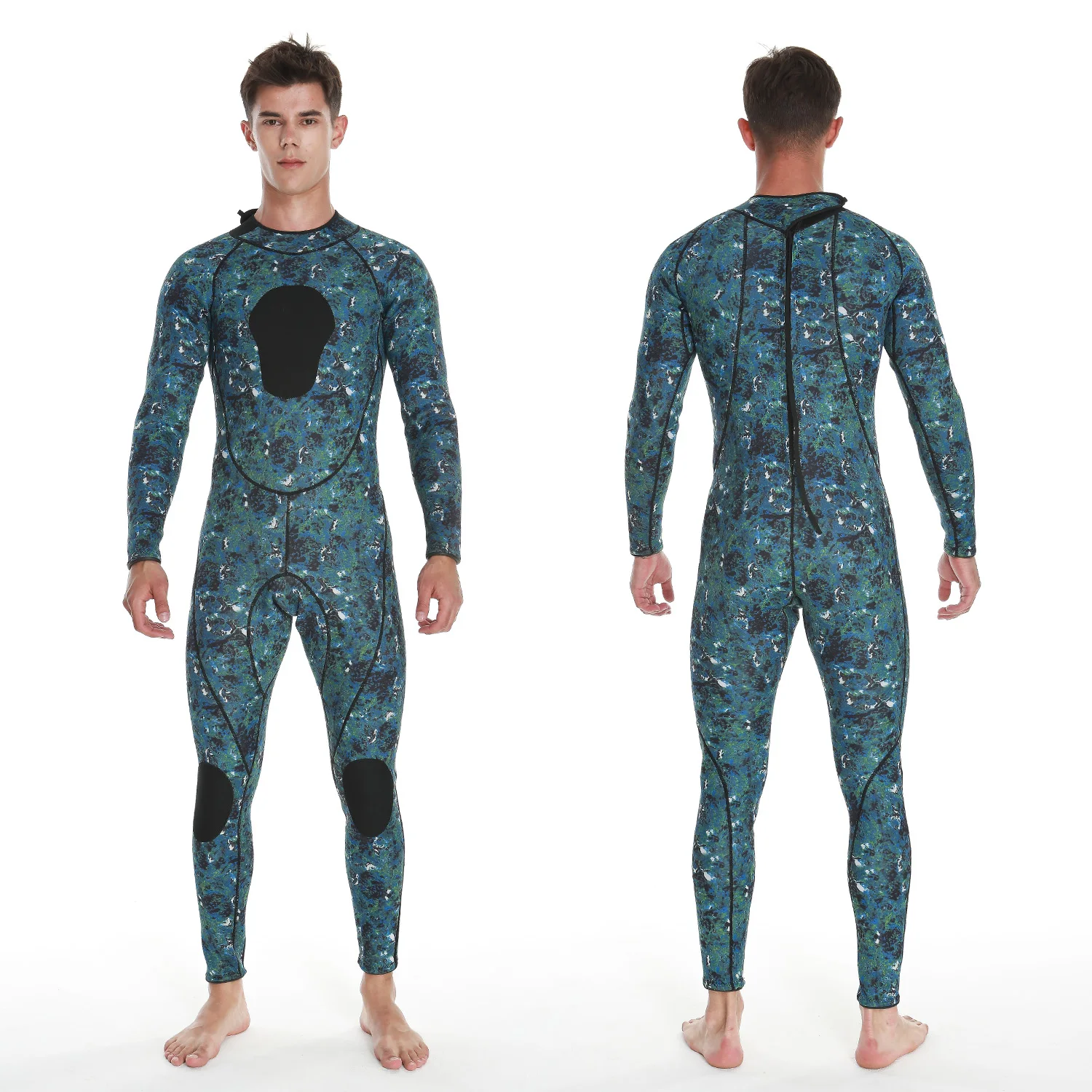 

STLF Support Customized 3MM Diving Suit, Warm One-piece Universal Camouflage Long Sleeved Surfing Suit, Free Diving Wet Suit