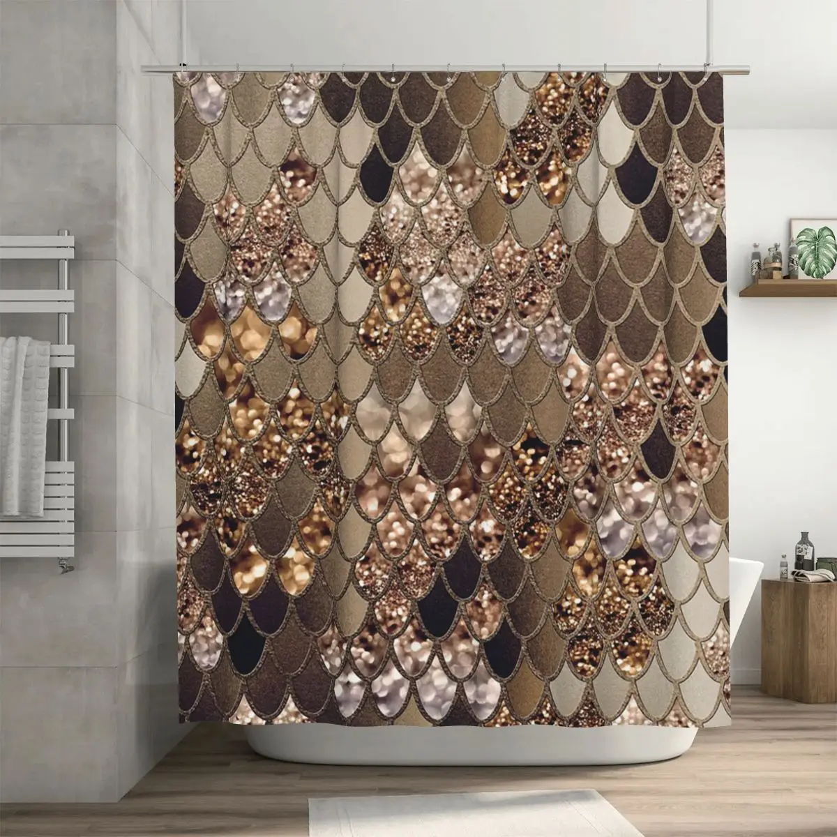 

Водонепроницаемая шторка для ванной комнаты с рисунком русалок, полиэстер, с крючками