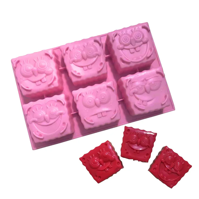 Wholesale 20pcs 6-even Silicone Cake Mold Handmade Cold Process Soap Aromatherapy Rice Pudding Mould 742