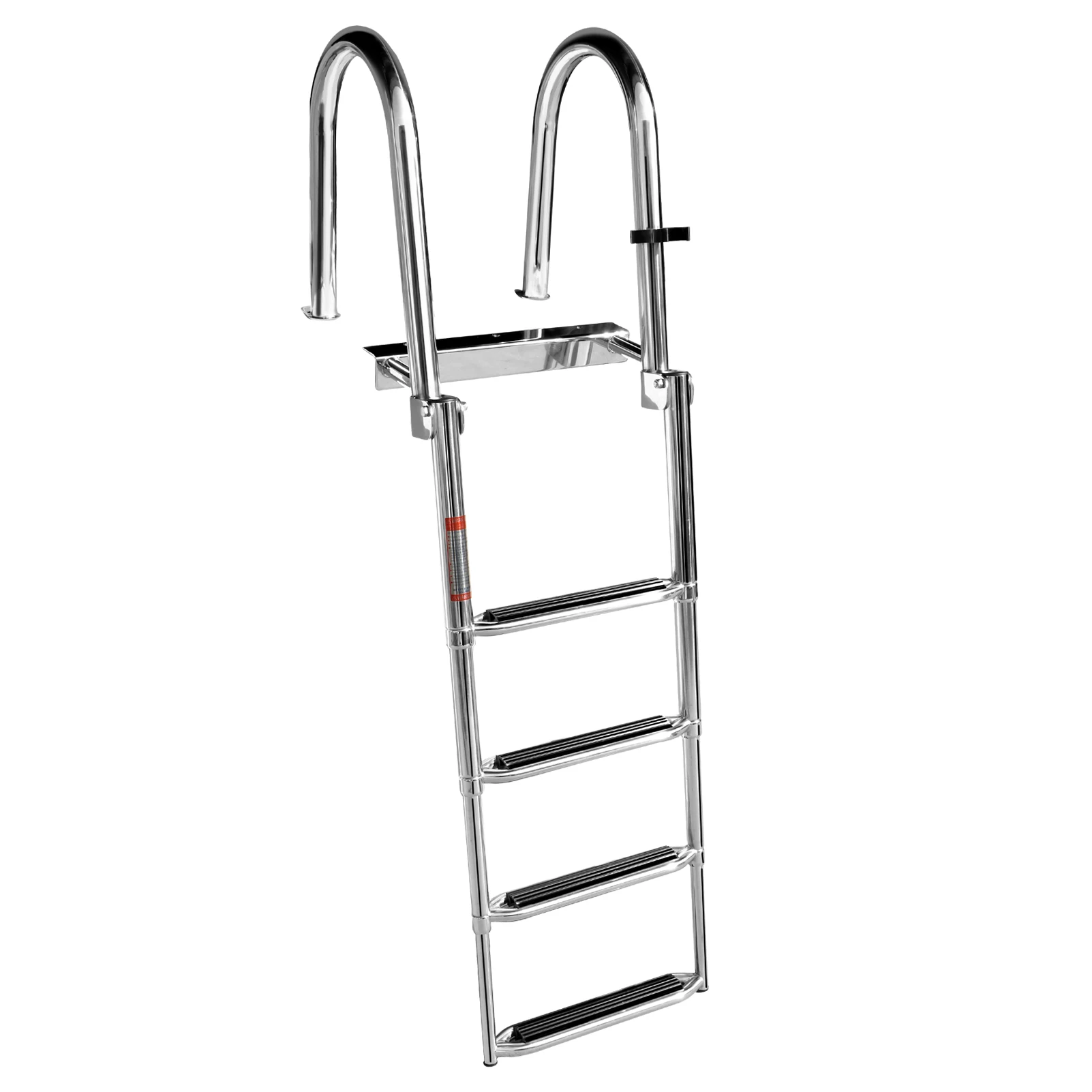 Marine hardware 316 Stainless steel handrail ladder with double tube step 4 step marine boat ladders for pontoon boat