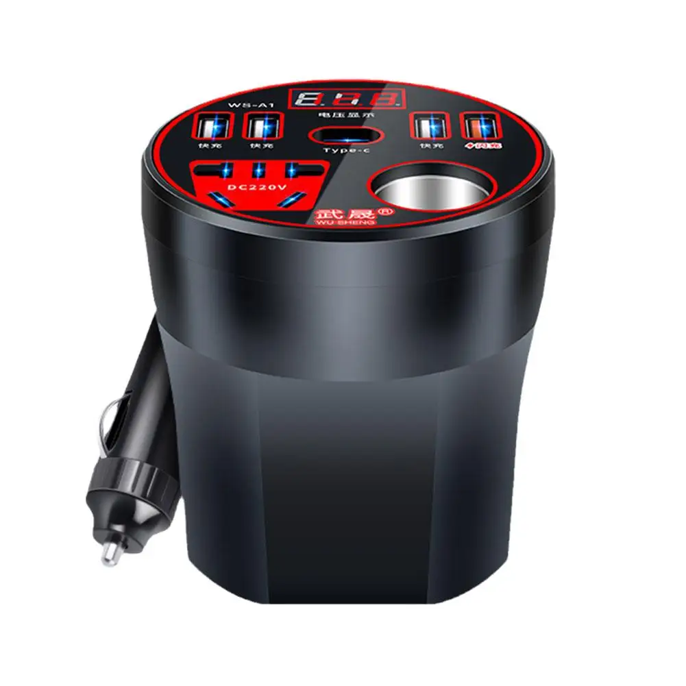 Car Inverter Vehicle Mounted Inverter 12V24V To 220V Power Socket Converter Mobile Car Fast Phone Multifunctional Ch E9E0