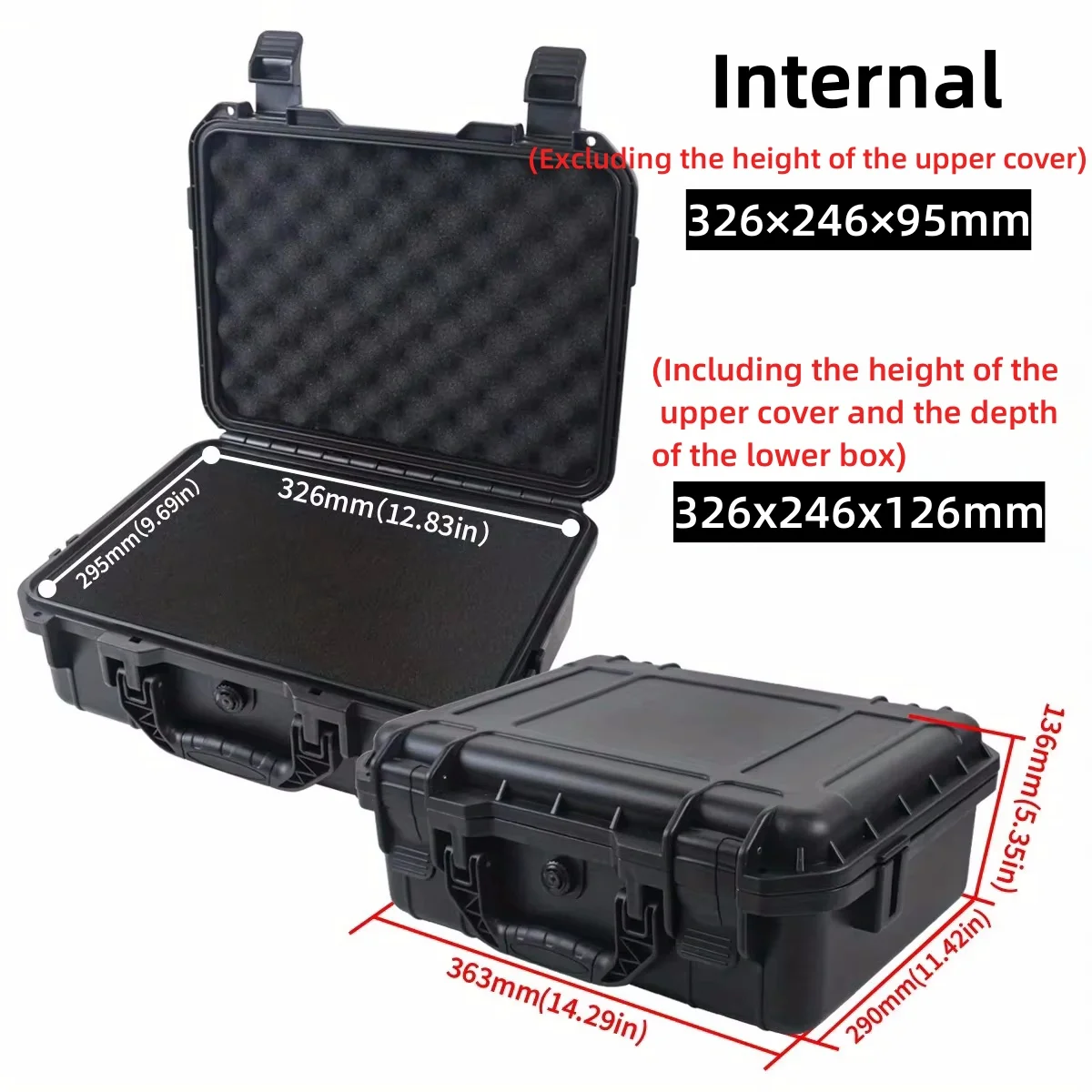 1 st Waterdichte Harde Draagtas Tas Gereedschapskoffer Met Voorgesneden Spons Opbergdoos Veiligheid Protector Organizer Hardware Toolbox - afbeelding 1