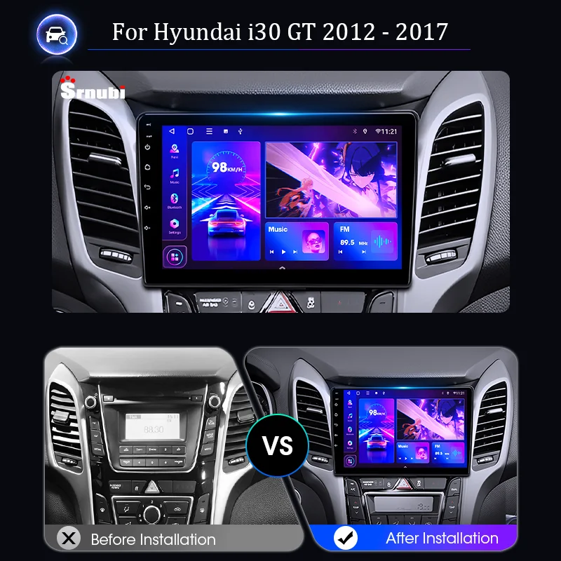 2Din Android 12 Car Radio for Hyundai I30 Elantra 2 GD T 2011-2017 Multimedia Player Carplay Auto Stereo GPS Head Unit Navegador