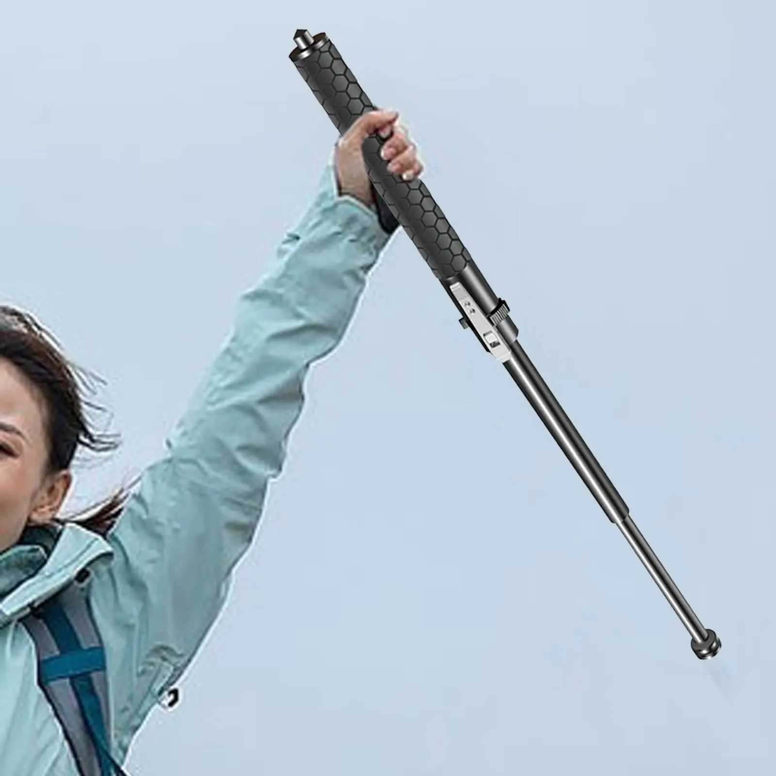 Retractable Hiking Cane with Anti Slip Handle Durable Alloy Steel Telescopic Trekking Pole for Mountaineering Retractable Hiking Cane with Anti Slip Handle Durable Alloy Steel Telescopic Trekking Pole for Mountaineering