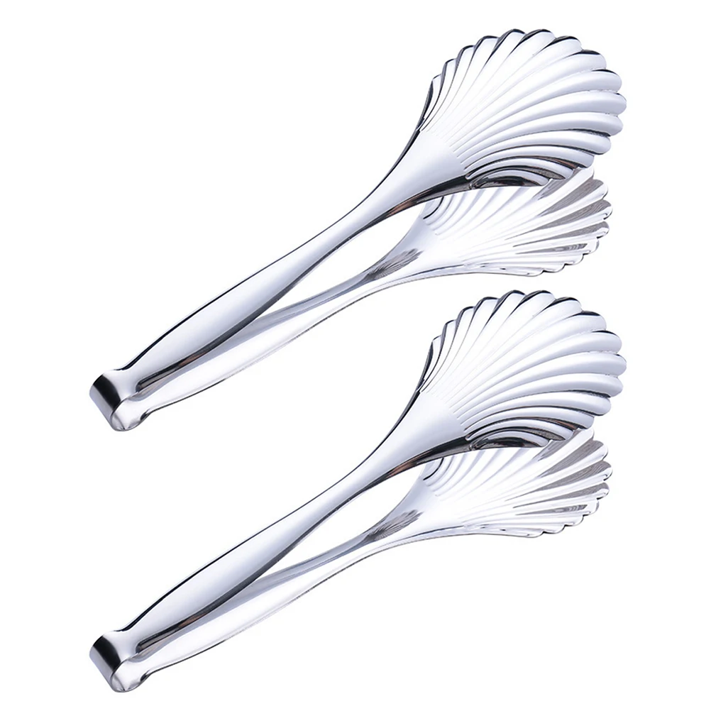 

2pcs Bread BBQ Buffet Serving Food Serving Tongs Tongs Steak Kitchen Grill Stainless Steel Food Tools Salad Utensils