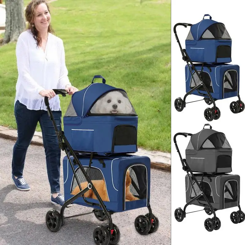 

Double Pet Stroller For 2 Small Dogs Or Cats Pet Stroller Dog Carrier With Wheels Carrier For Travel Camping Pet Dog Carrier