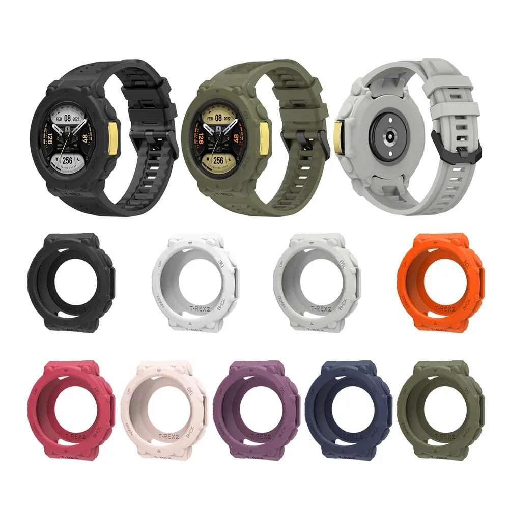 Strap And Silicone Case For Huami Amazfit T-Rex 2 Smart Watch, Fashion Bracelet For Amazfit T Rex2 Bracelet