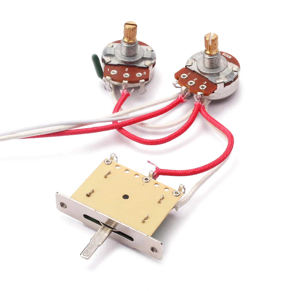 

Five Sections Switch Line Guitar Wiring Kit Toggle 1 Volume Tone Pot Jack 250K