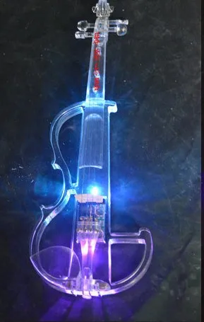 Luminous electronic violin, electronic sound violin crystal electronic violin with LED light