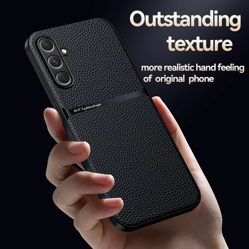 For Samsung Galaxy M34 5G Case Car Magnetic Holder Leather Phone Cases For Samsung M34 M 34 5G SM-M346B Shockproof Back Cover