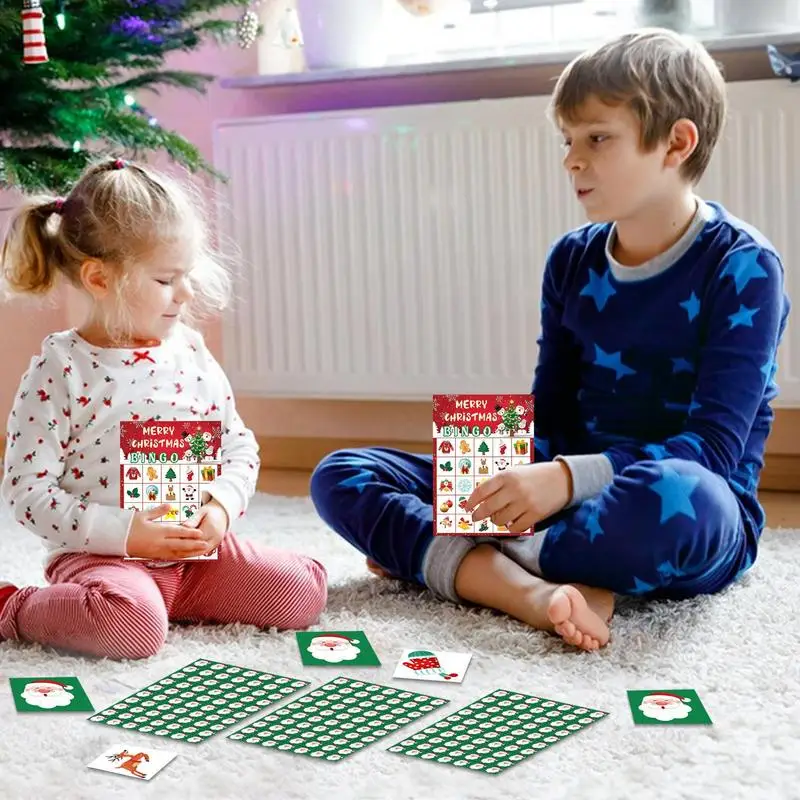 Christmas Board Cards Game 24-Player Christmas Board Card Game Paper Cards Seasonal Friends Activity School Home Game Group