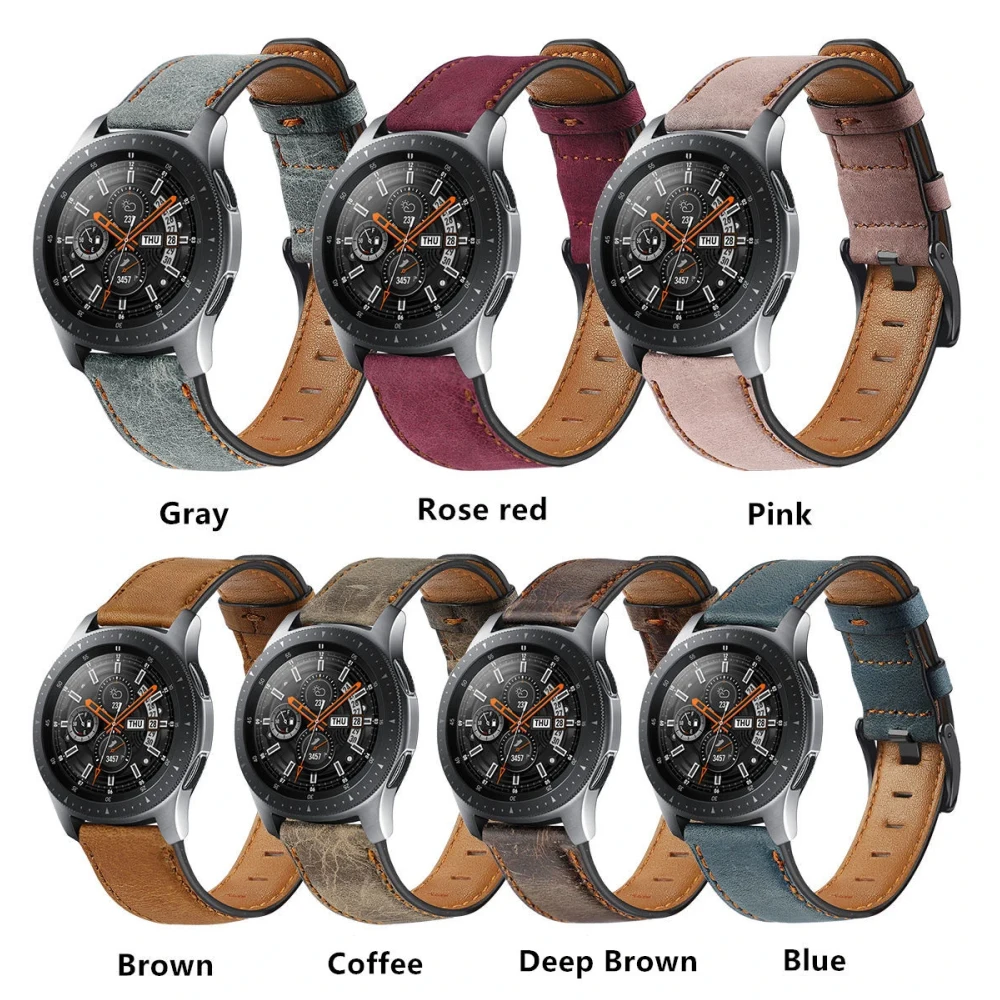 Retro Leather strap for Samsung Galaxy watch 4/classic/5/5 pro/Active 2 40mm 44mm 20mm 22mm bracelet Huawei Gt 3-pro-2-2e band