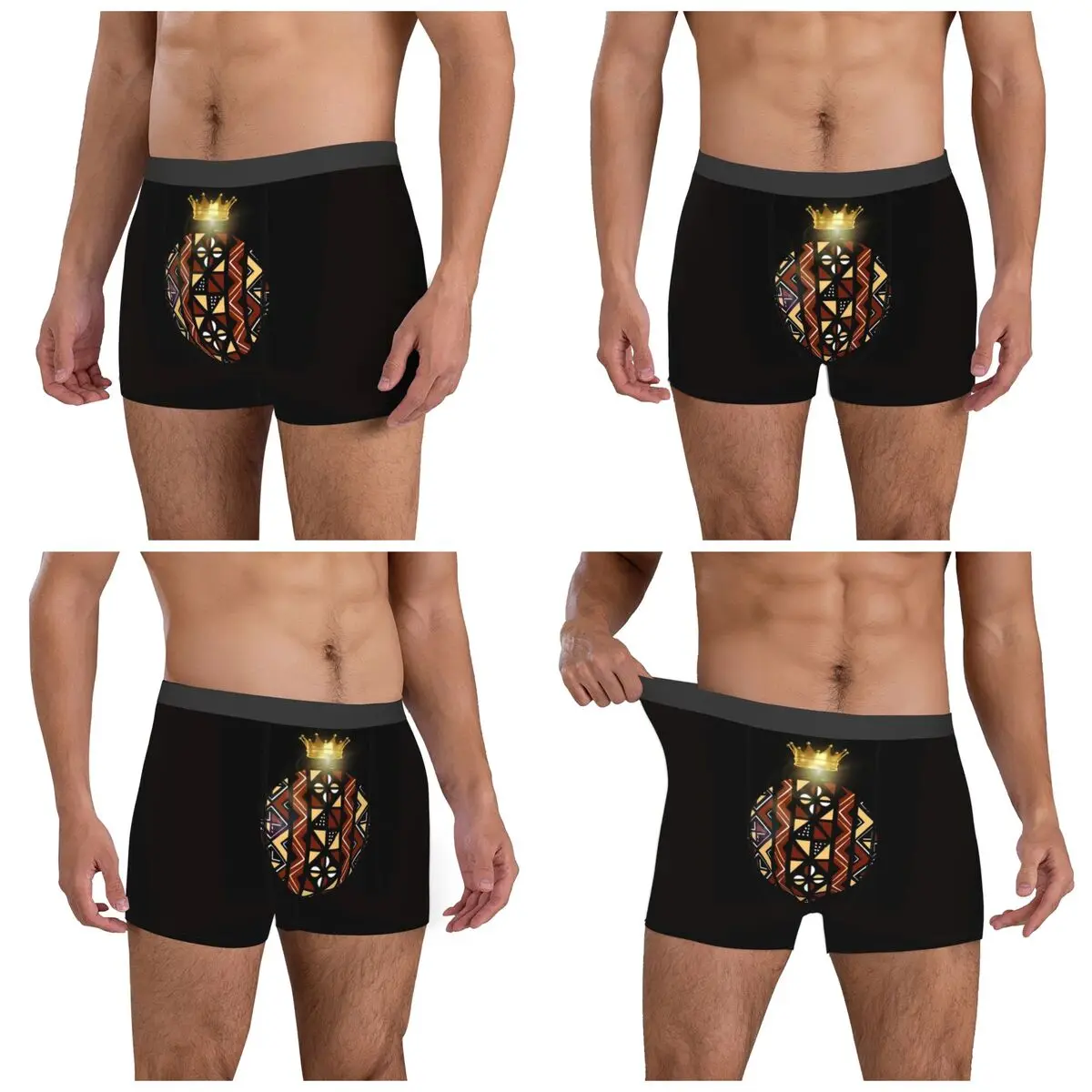 Calzoncillos Boxer, pantalones cortos africanos Bogolan, bragas con patrón de tela muca, ropa interior transpirable para hombre, regalos para novio