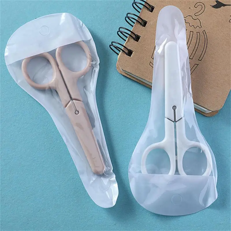 Simplicity Scissors Mini Creative Korean White Solid Color Stainless Steel Stationery Scissors Small Lovely Student Scissors