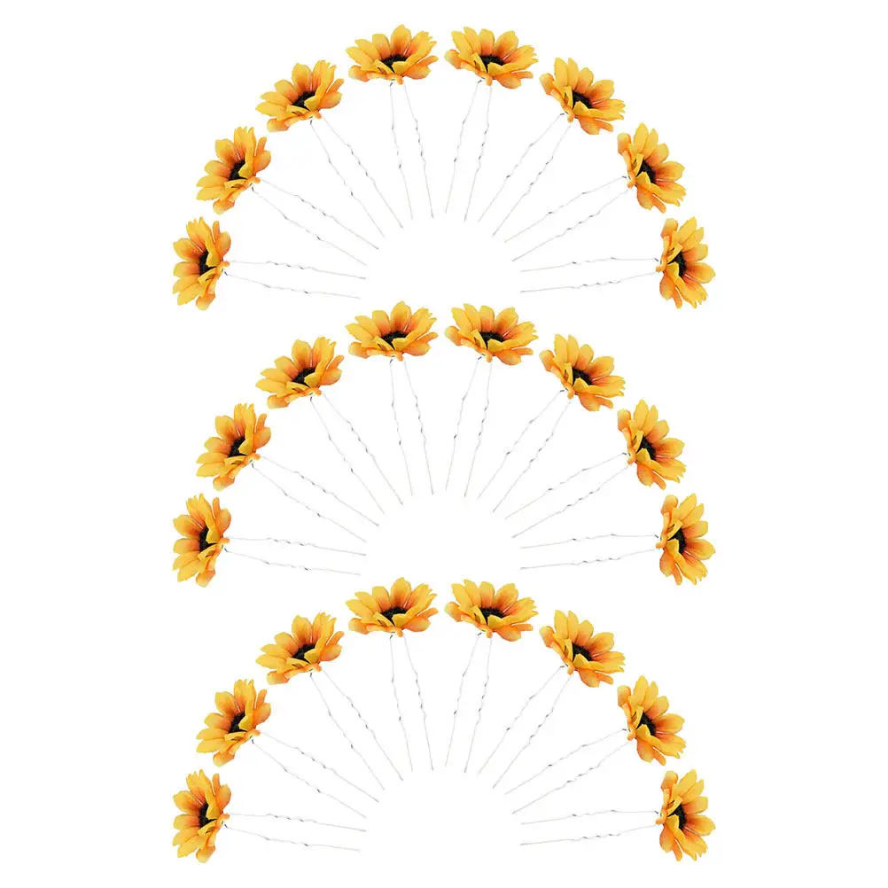 

25Pcs Sunflower Daisy Hair Pins Elegant Floral Bridal Hair Accessories for Bridesmaids Wedding Festival Party Beach Events