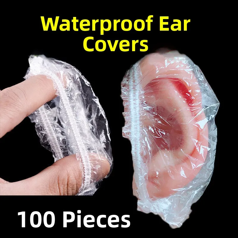 使い捨てプラスチック耳カバー防水理髪用耳ピアス入浴用弾性口大人用耳パッド快適なフィット感