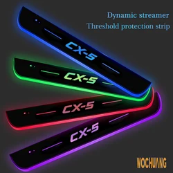 Car Door Light Projector Lamp Customized Car Logo Luminous LED Welcome Pedal Scuff Plate For Mazda CX-5 Auto Accessories