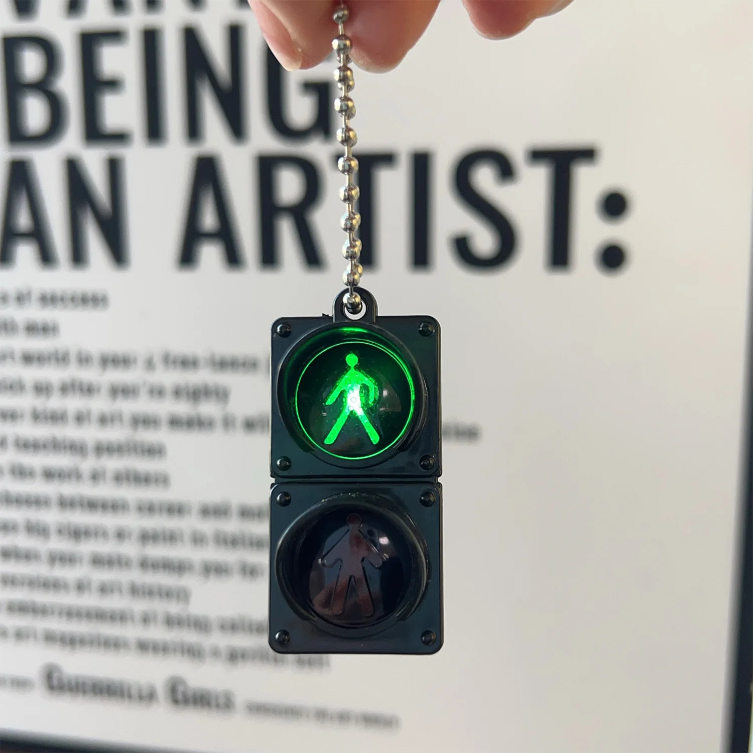 LED Traffic Light Keychain, Safety Key Ring