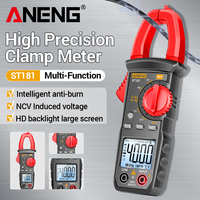 ANENG ST182 Digital Clamp Meter DC/AC Current 4000 Counts 400A Amp Crystal Liquid Backlight Voltage Tester Car Hz NCV Ohm Tools