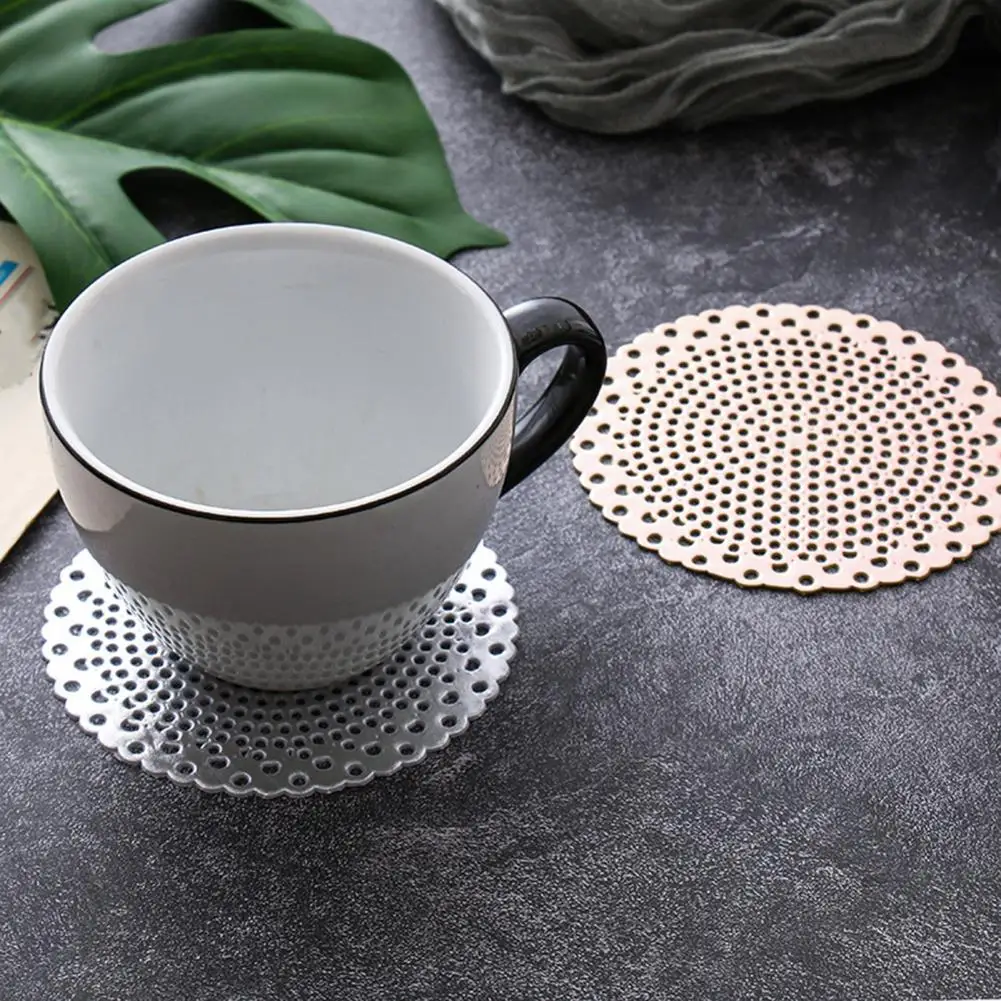 Hollow Coaster PVC Anti-Scald Cup Mats Heat Resistant Table Mats Oil-Proof Placemats For Home Bar Dining Room Living Room Decor