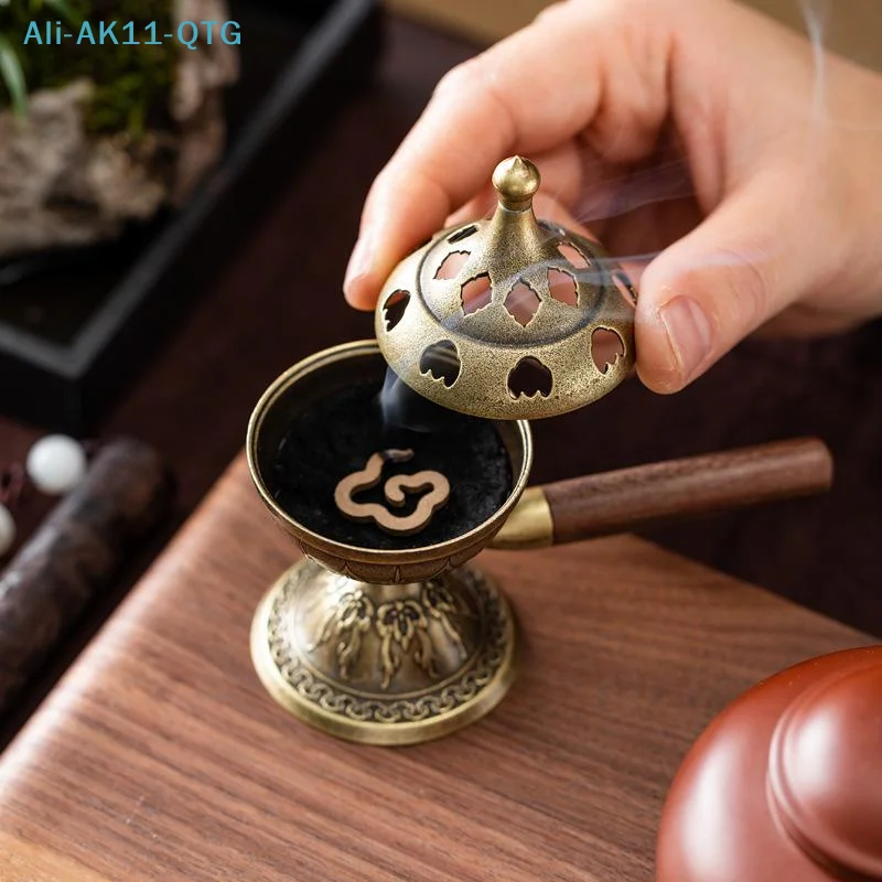 New Rotating Handheld Stove Incense Burner No Sticky Powder Pear Account Incense Pan Fragrance Long-lasting Incense Burner