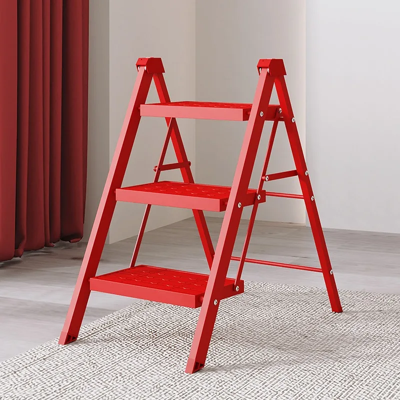 Tangga rumah tangga multifungsi lipat, tulang ikan tebal, anti selip, ukuran kecil untuk anak-anak